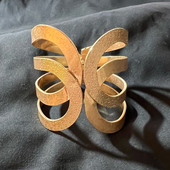 Gold-Tone Textured Statement Cuff Bracelet - Picture 3 of 3